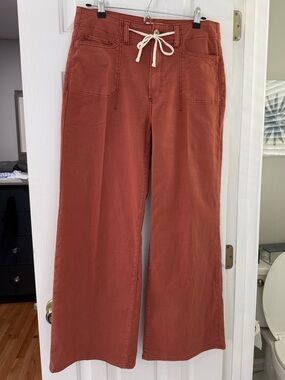 PAIGE Clay Cropped Wide-Leg Pants with Drawstring